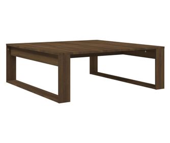 barna tölgy színű szerelt fa dohányzóasztal 100 x 100 x 35 cm
