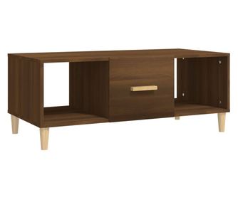 Klubska mizica rjavi hrast 102x50x40 cm inženirski les