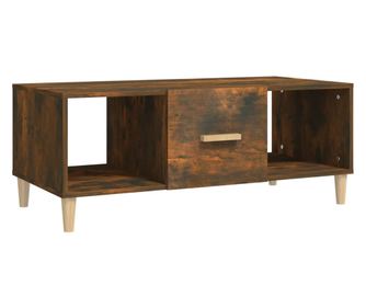 füstös tölgyszínű szerelt fa dohányzóasztal 102 x 50 x 40 cm