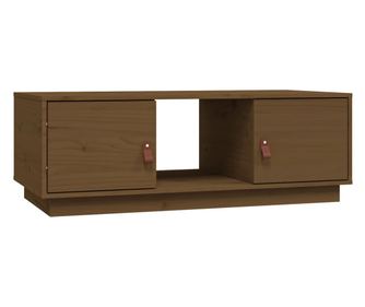 mézbarna tömör fenyőfa dohányzóasztal 100 x 50 x 35 cm