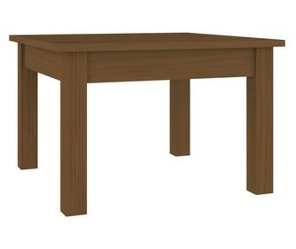 Klubska mizica medeno rjava 45x45x30 cm trdna borovina