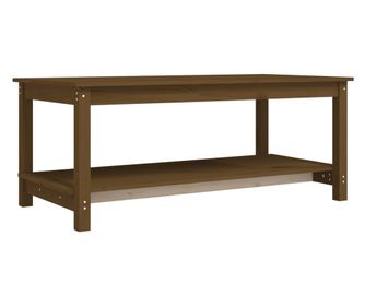 mézbarna tömör fenyőfa dohányzóasztal 110 x 55 x 45 cm