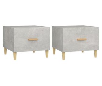 Konferenčné stolíky 2 ks sivé 50x50x40 cm spracované drevo