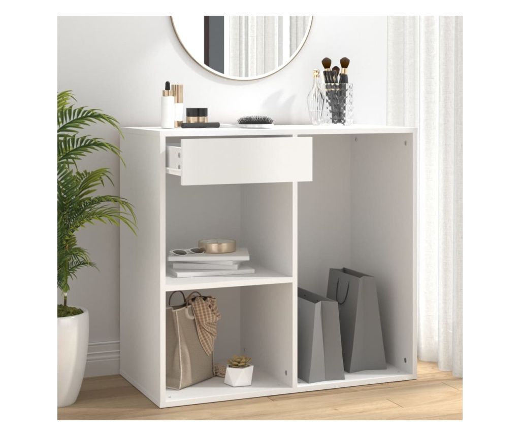 Cosmetic Cabinet, White, 80x40x75 cm, Processed Wood