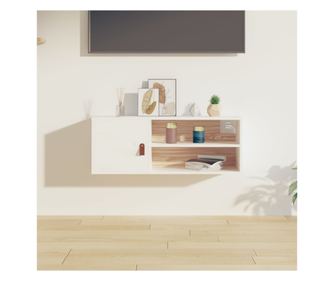 Zidni ormarić, bijeli, 80x30x30 cm, masivno borovo drvo