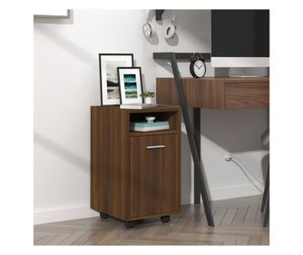 Bočni ormarić s kotačima hrast smeđi 33x38x60 cm obrađeno drvo