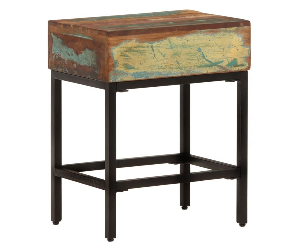 Bočni stolić 40 x 30 x 51 cm od masivnog obnovljenog drva 