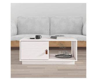 Kavni mizici, bela, 80x50x35,5 cm, masivno borovo leso