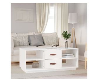 Kvzasztal, fehr, 100x50x41 cm, tmr fenyfa