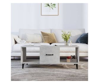 Măsuță de cafea, gri beton, 102x50x40 cm, lemn prelucrat