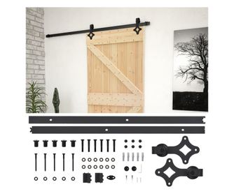 tömör fenyőfa tolóajtó fémszerelék szettel 90 x 210 cm