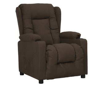 Naslonjač na razvlačenje, tamno smeđi, tekstilni materijal