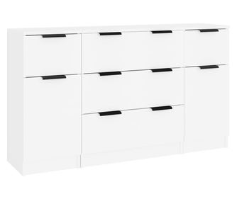 3dílná sada příborníků bílá kompozitní dřevo