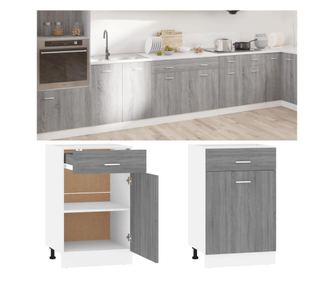 Szrke sonoma als fikos szekrny 50x46x81,5cm feldolgozott fa