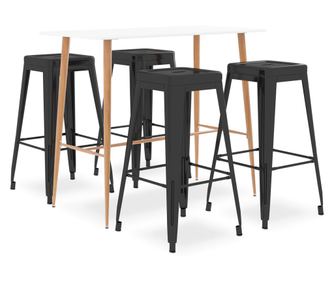 5dílný barový set bíločerný