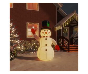 Napihljiv snežak z LED lučkami, 120 cm