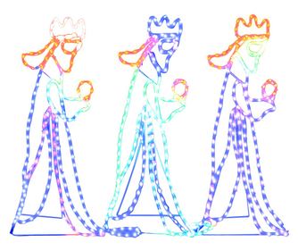 Vánoční siluety tří králů s 504 LED 99,5 x 45,5 cm