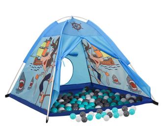 Dětský hrací stan s 250 míčky, modrý, 120x120x90 cm
