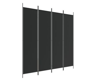 4 paneles fekete szövet térelválasztó 200 x 200 cm