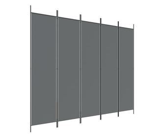 5 paneles antracitszürke szövet térelválasztó 250x200 cm