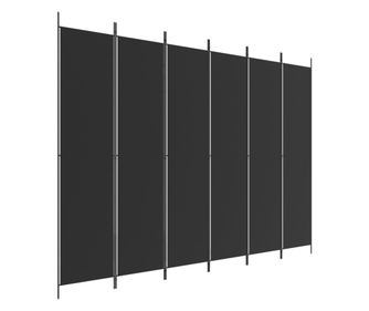 6 paneles fekete szövet térelválasztó 300x220 cm
