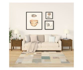 Странични маси 2 бр. кафяв мед 50x50x49 см масивна борова дървесина