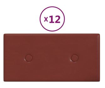 Стенни панели 12 бр керемидени 30x15 см изкуствена кожа 0,54 м²