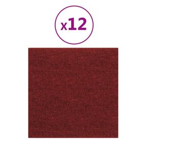 12 db bordó szövet fali panel 30 x 30 cm 1,08 m²