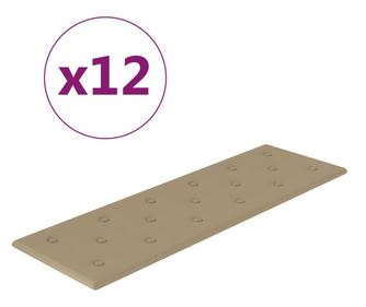 12 db kávészínű műbőr fali panel 90 x 30 cm 3,24 m²