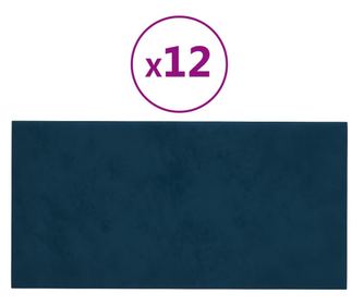 12 db kék bársony fali panel 60x30 cm 2,16 m²