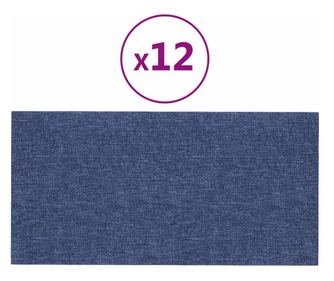 12 db kék szövet fali panel 60x30 cm 2,16 m²