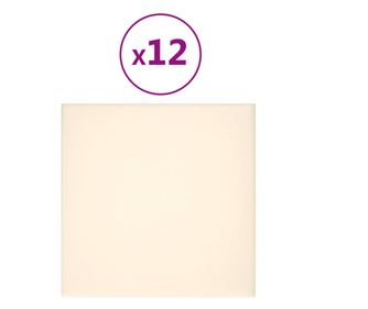 12 db krémfehér bársony fali panel 30 x 30 cm 1,08 m²
