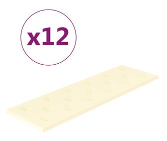 12 db krémszínű műbőr fali panel 90 x 30 cm 3,24 m²
