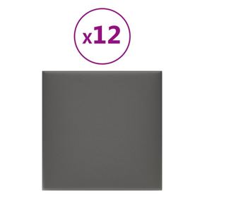 12 db szürke műbőr fali panel 30 x 30 cm 1,08 m²