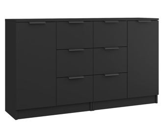 Komode 2 kom crne 60 x 30 x 70 cm od konstruiranog drva