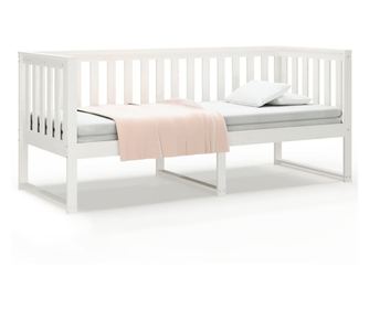 Дневно легло, бяло, 80x200 см, борово дърво масив