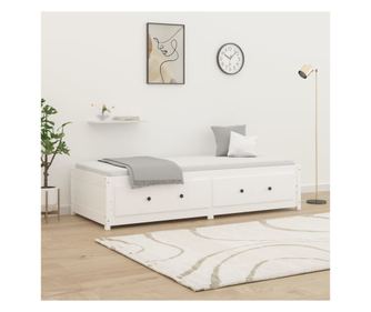 Fehér, 80x200 cm-es, tömör fenyőfa nappali ágy
