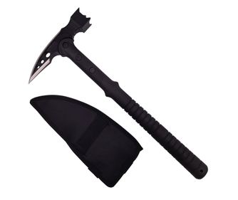 Ideallstore® sjekira, Sarumanov pad, nehrđajući čelik, crna, 39 cm, korice uključene