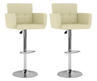 Barski stolčki 2 kosa krem umetno usnje
