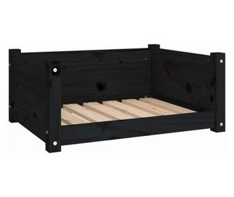 Кучешко легло, черно, 65,5x50,5x28 см, борова дървесина масив