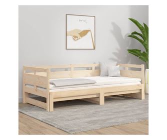 Разтегателно канапе, 2x(80x200) см, масивна борова дървесина