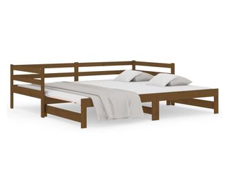 Dnevni ležaj na izvlačenje boja meda 2x(90x190) cm od borovine