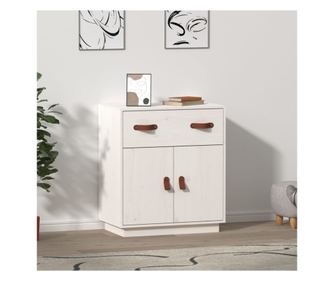 Stojalo, belo, 65,5x40x75 cm, masivna borovina