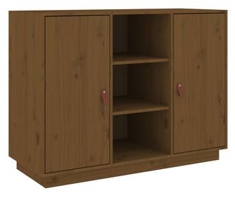 mézbarna tömör fenyőfa tálalószekrény 100 x 40 x 75 cm