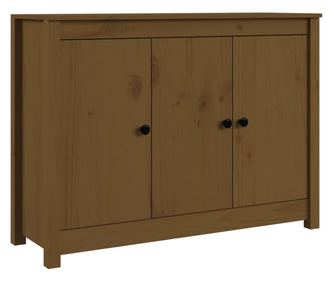 mézbarna tömör fenyőfa tálalószekrény 100 x 35 x 74 cm