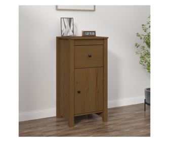 Stojalo, medeno rjavo, 40x35x80 cm, masivno borovo les.