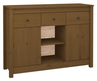 mézbarna tömör fenyőfa tálalószekrény 100 x 35 x 74,5 cm