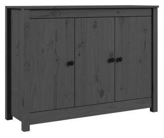 szürke tömör fenyőfa tálalószekrény 100 x 35 x 74 cm