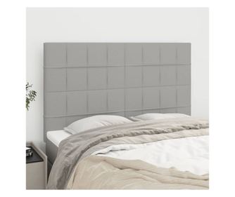 Κεφαλάρια κρεβατιού, 4 τεμ., Ανοιχτό Γκρι, 72x5x78/88 εκ., Ύφασμα