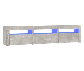 betonszürke TV-szekrény LED lámpákkal